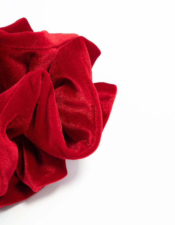Large Red Velvet Fabric Scrunchie