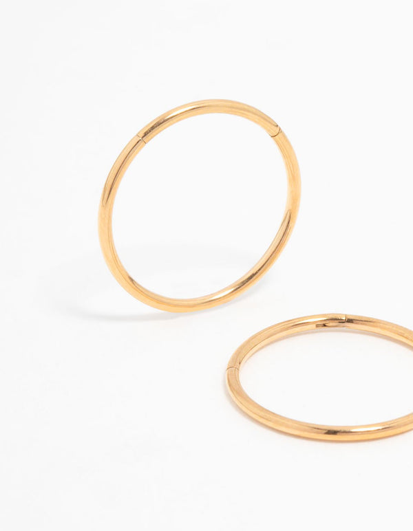 Gold Plated Titanium Sleeper Earrings 14 mm