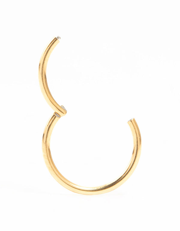 Gold Plated Titanium Thin Clicker Ring 8 mm