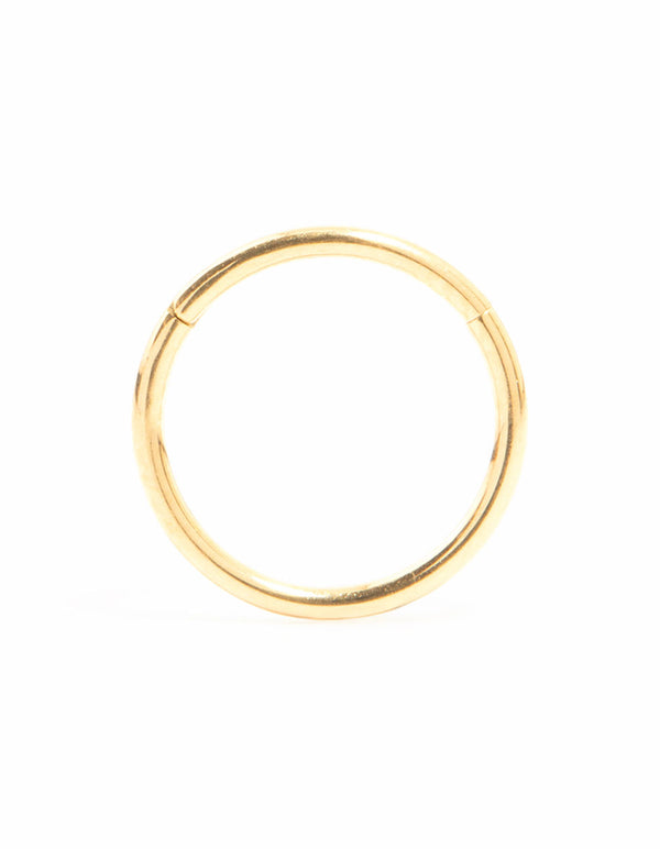 Gold Plated Titanium Thin Clicker Ring 8 mm