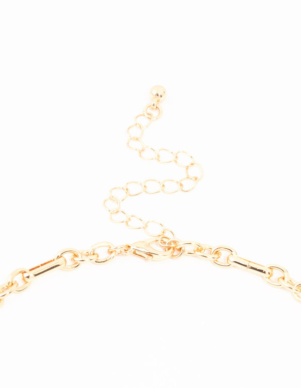 Gold Cross & Pearl Y-Necklace