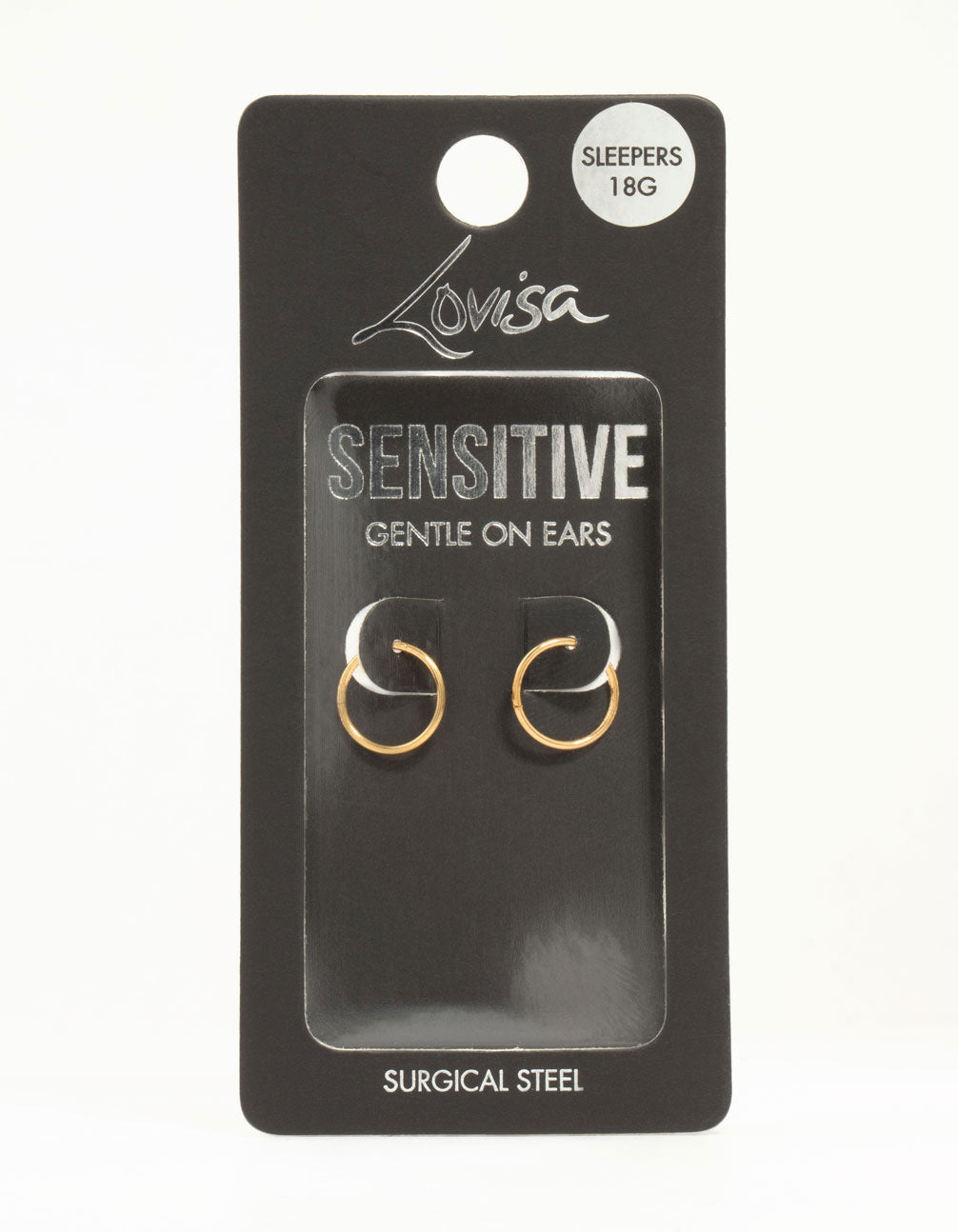 Gold Plated Surgical Steel Medium Sleeper Earrings 10 mm