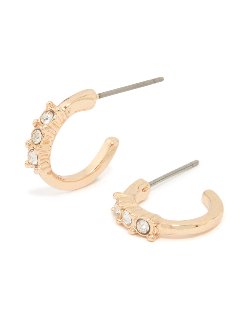 Gold Diamante Huggie Earrings