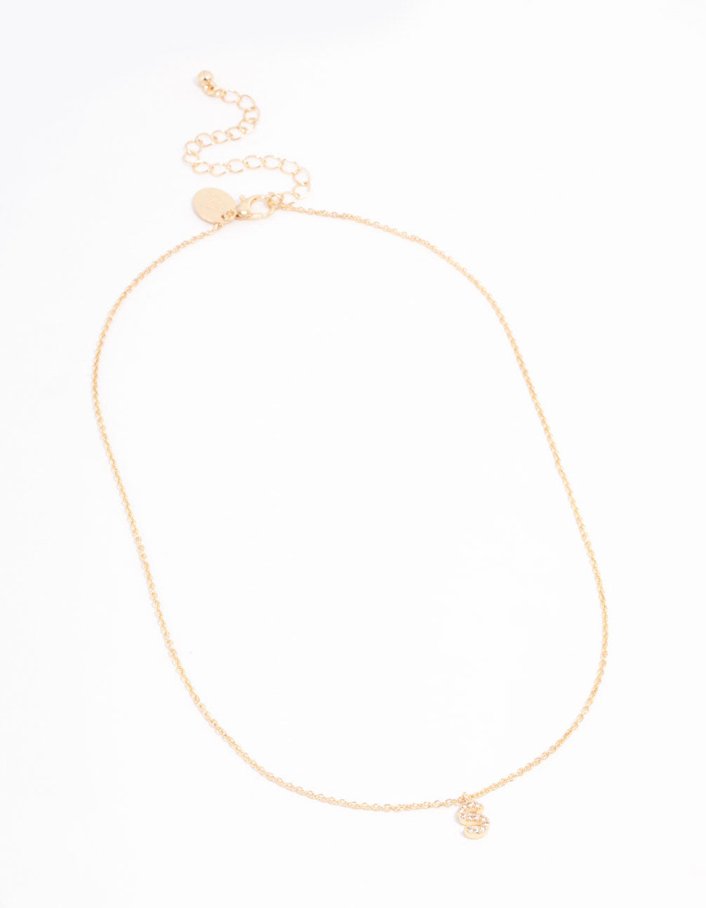 Gold Plated Cubic Zirconia Letter S Necklace