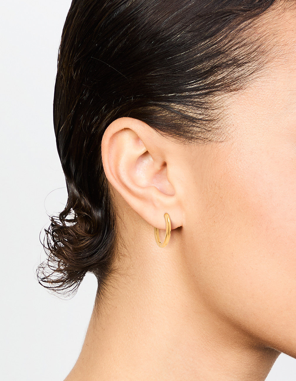 Gold Plated Titanium Medium Classic Hoop Earrings