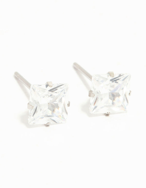 Waterproof Diamante Stainless Steel Stud Earrings