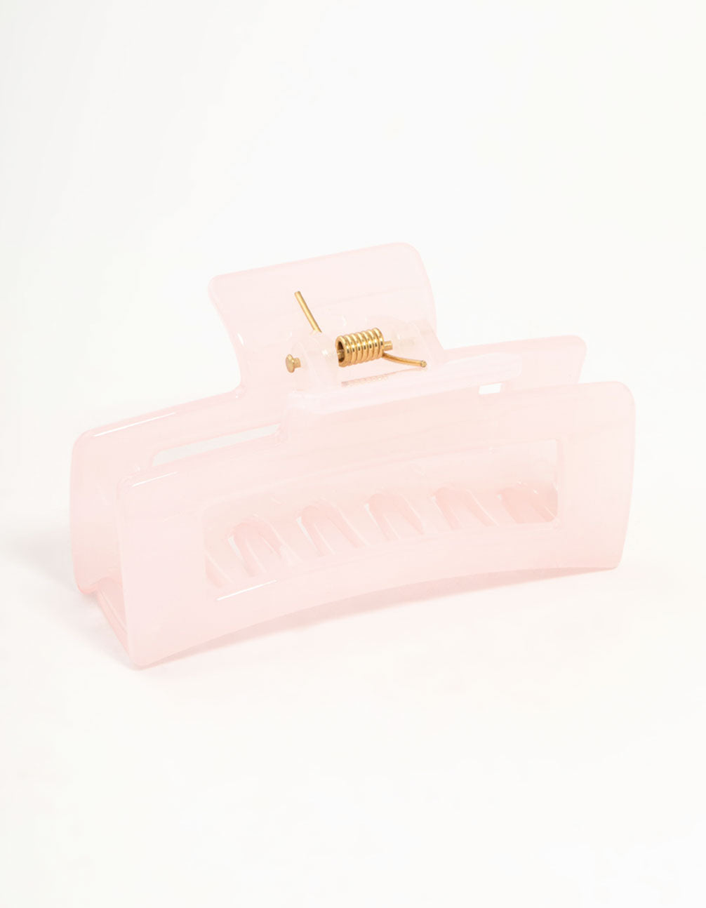 Small Shiny Pink Coated Claw Clip