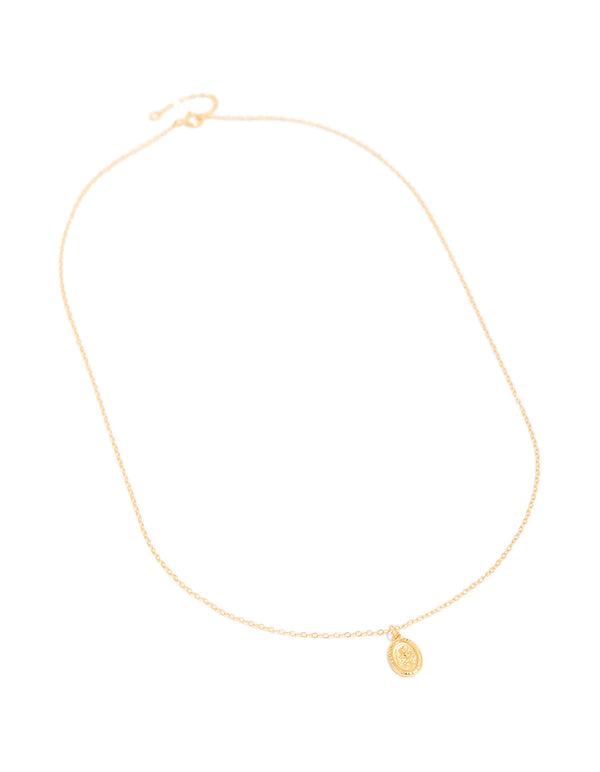 Gold Plated Sterling Silver St. Christopher Pendant Necklace