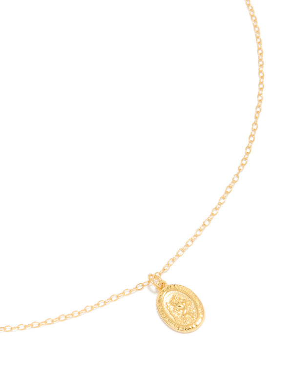 Gold Plated Sterling Silver St. Christopher Pendant Necklace