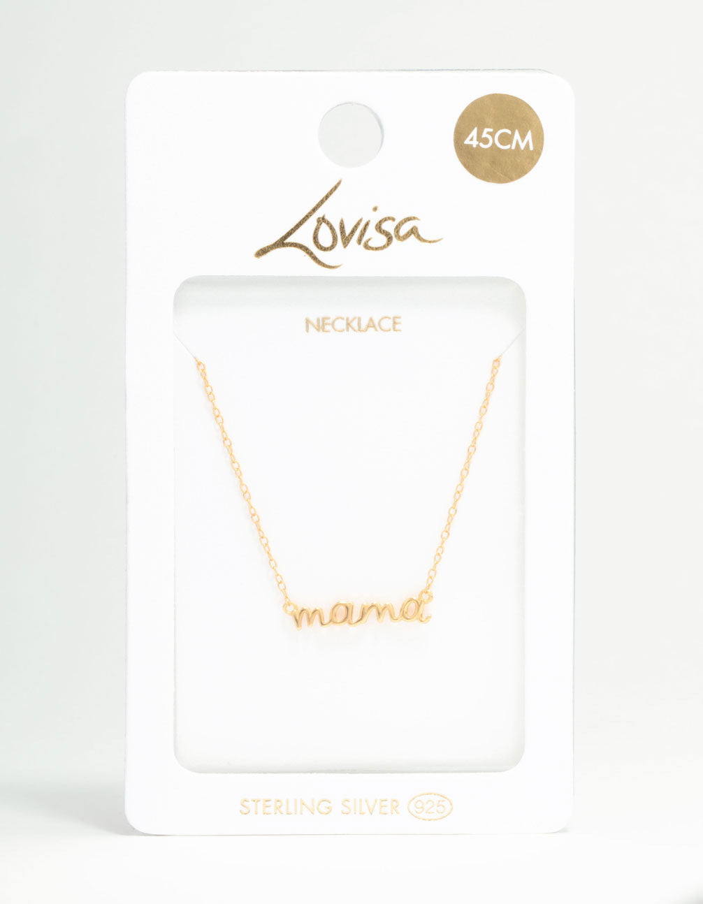 Gold Plated Sterling Silver Mama Necklace