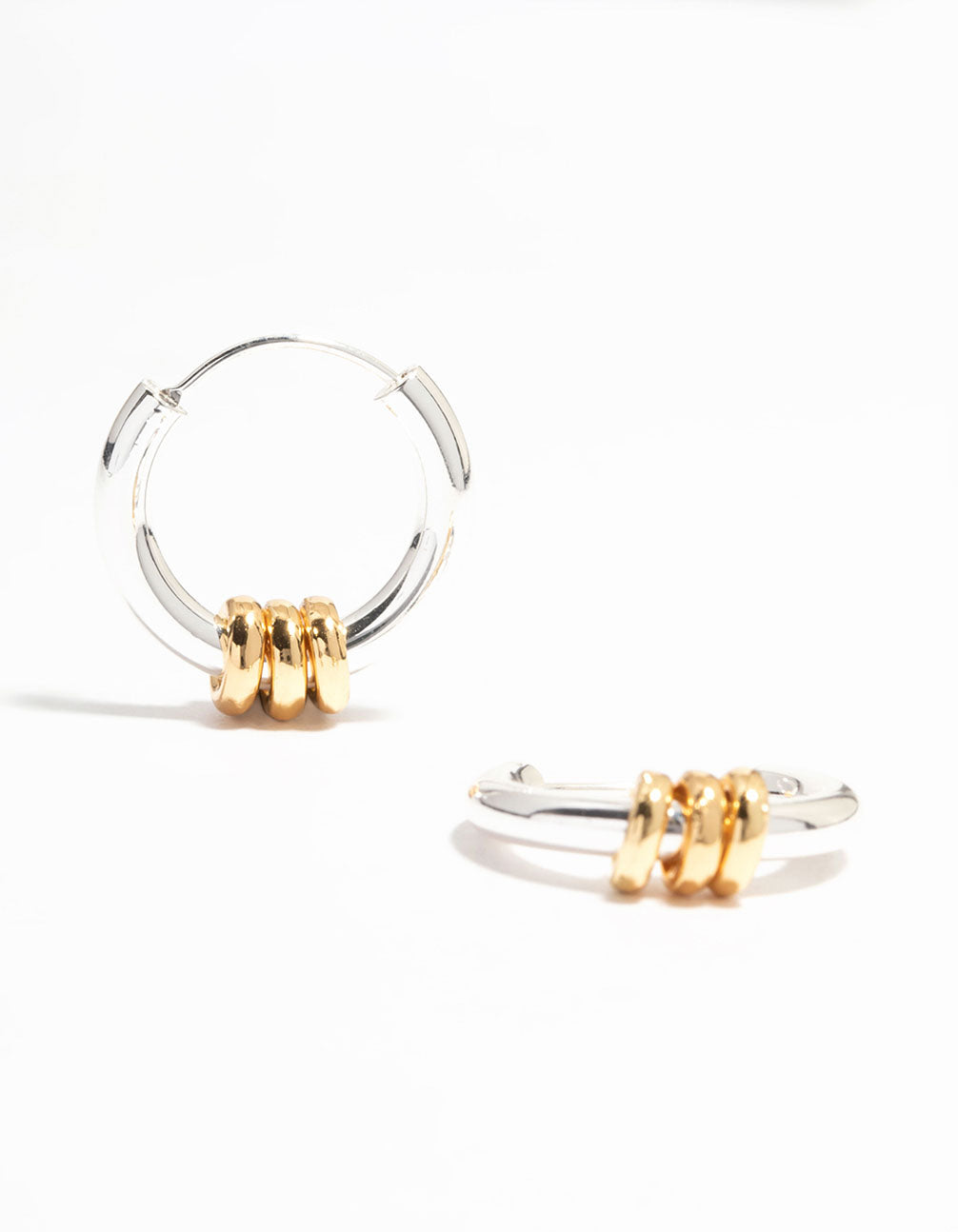 Gold & Silver Plated Rondell Huggie Earrings