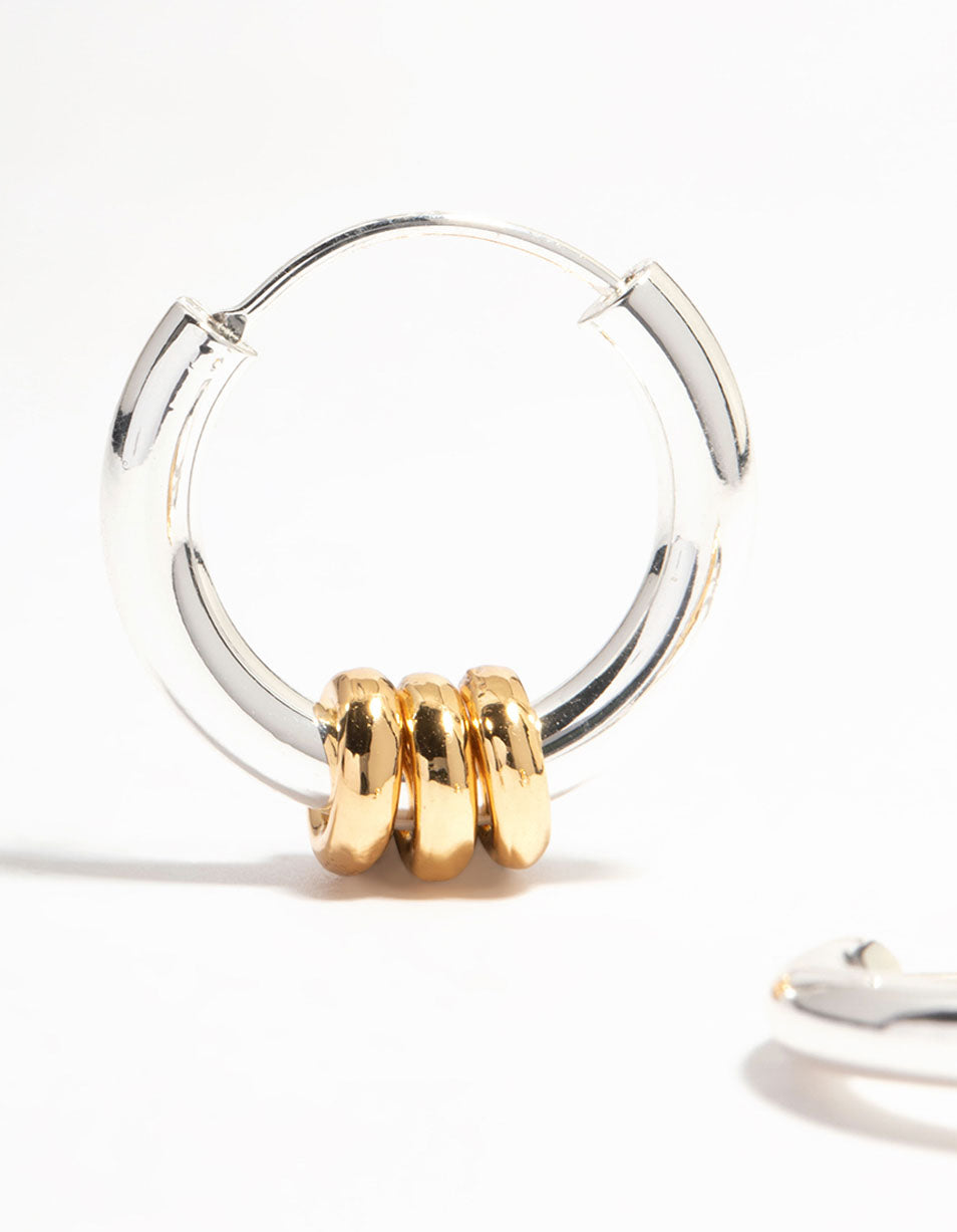 Gold & Silver Plated Rondell Huggie Earrings