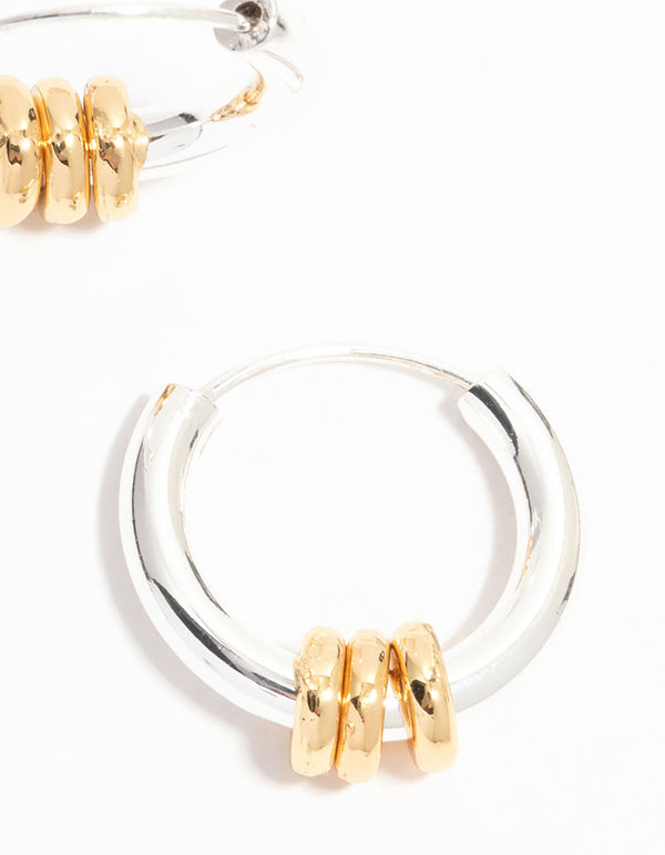 Gold & Silver Plated Rondell Huggie Earrings