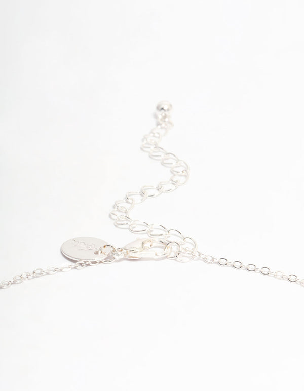 Silver Plated Cubic Zirconia Rondell Pendant Necklace