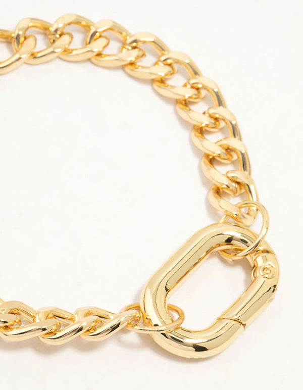 Gold Plated Link Clasp Bracelet