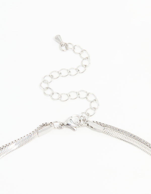 Waterproof Stainless Steel Chain Layered Necklace