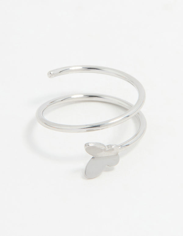 Surgical Steel Butterfly Spiral Nose Ring