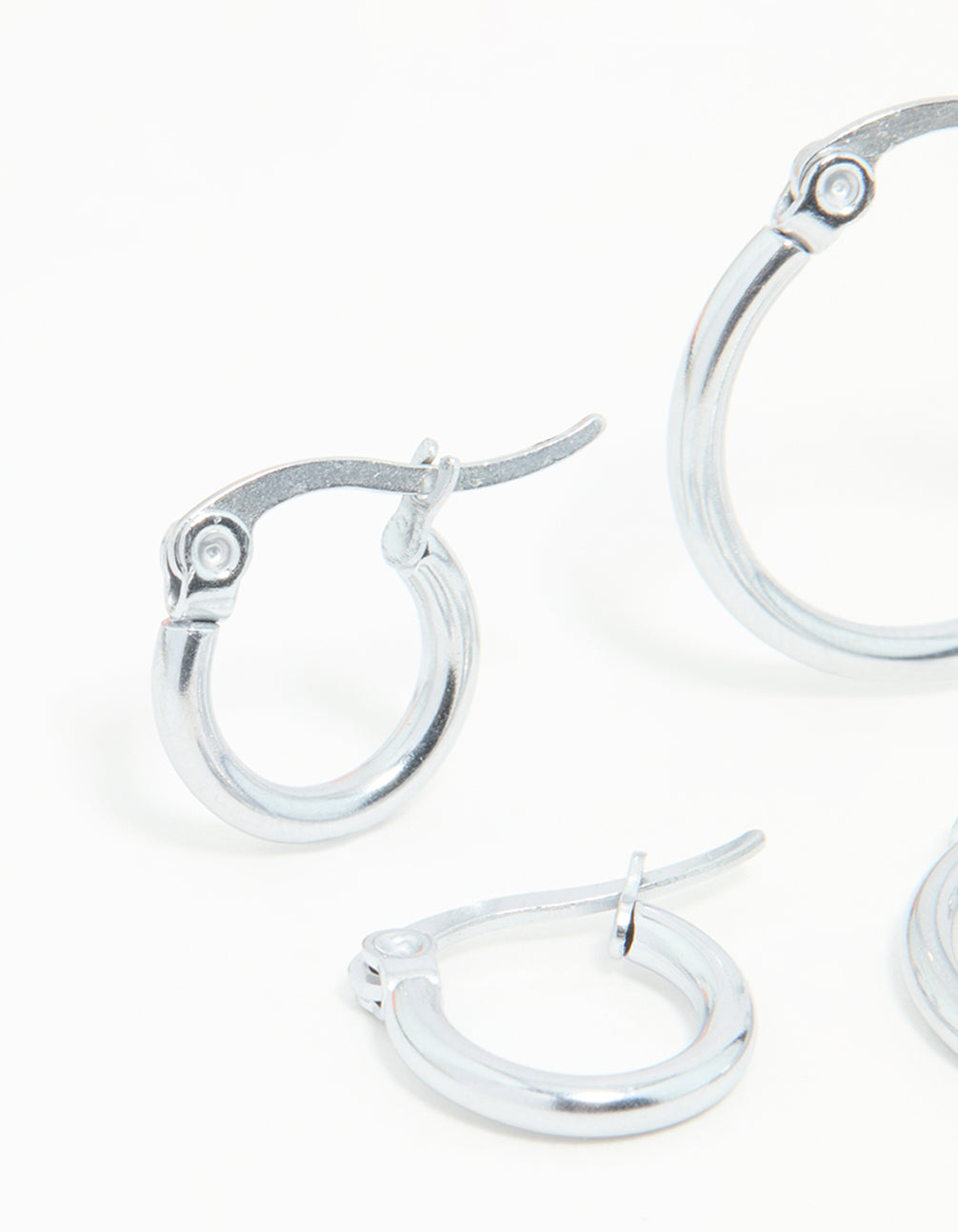 Surgical Steel Clasp Hoop Earrings 2-Pack