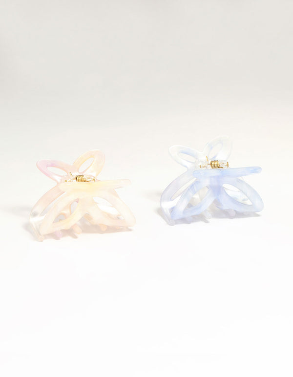 Blue & Pink Acrylic Butterfly Claw Clips 2-Pack