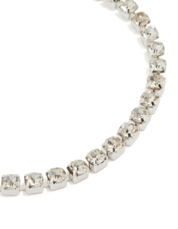 Silver Diamante Tennis Bracelet