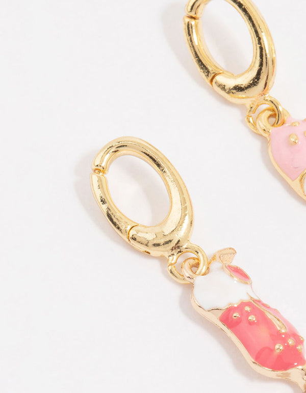 Gold Plated Ice Cream & Milkshake Charms 3-Pack