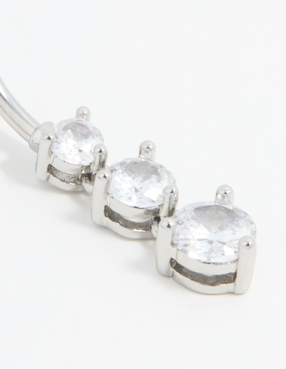 Surgical Steel Cubic Zirconia Drop Belly Bar