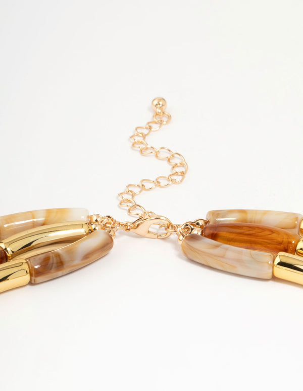 Gold & Acrylic Layered Necklace