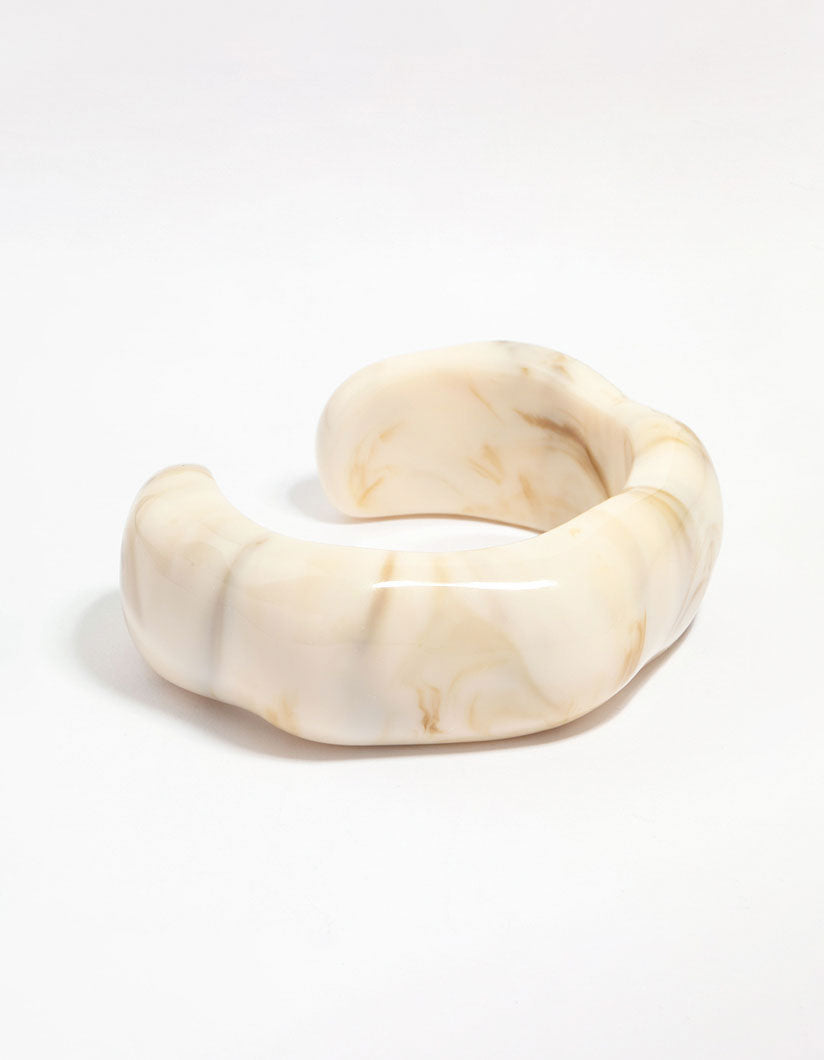 White Acrylic Marble Wrist Cuff