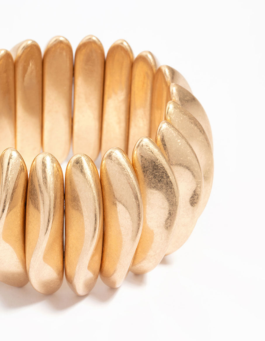 Gold Disc Stretch Bracelet