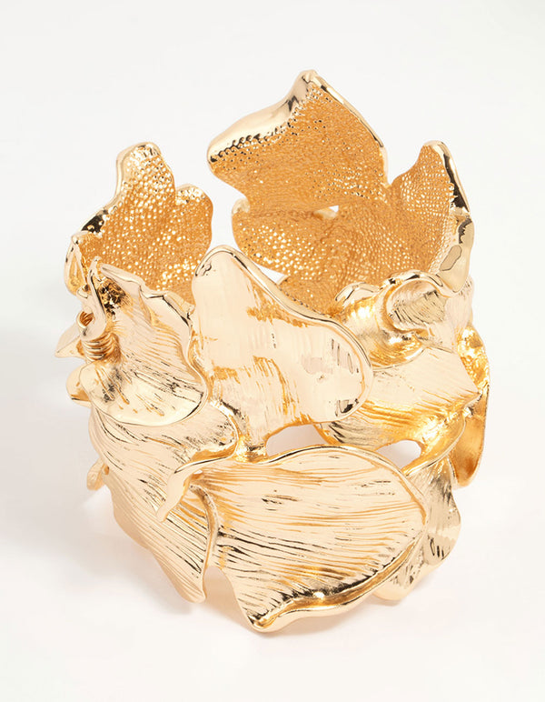Gold Leaf Detailed Wrist Cuff