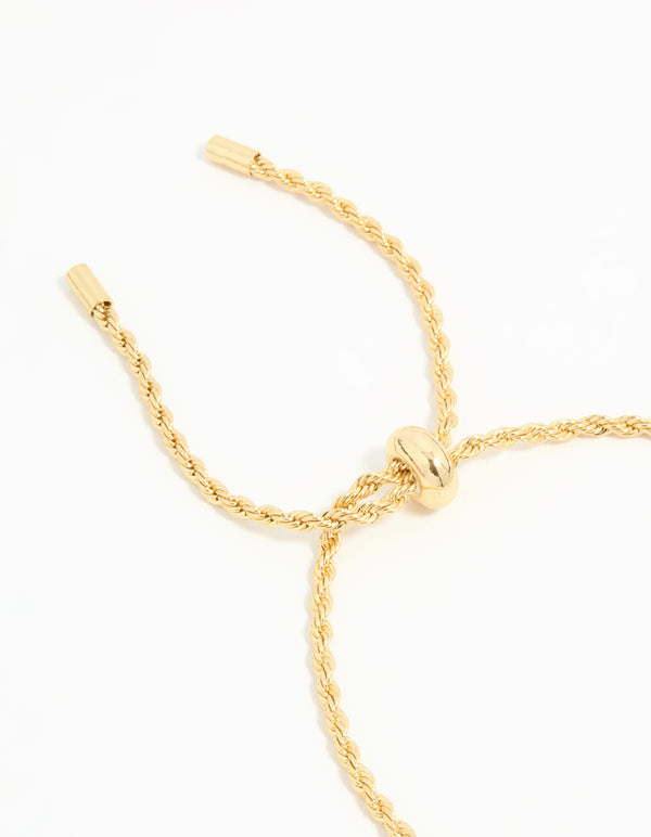 Gold Plated Simple Rope Toggle Bracelet