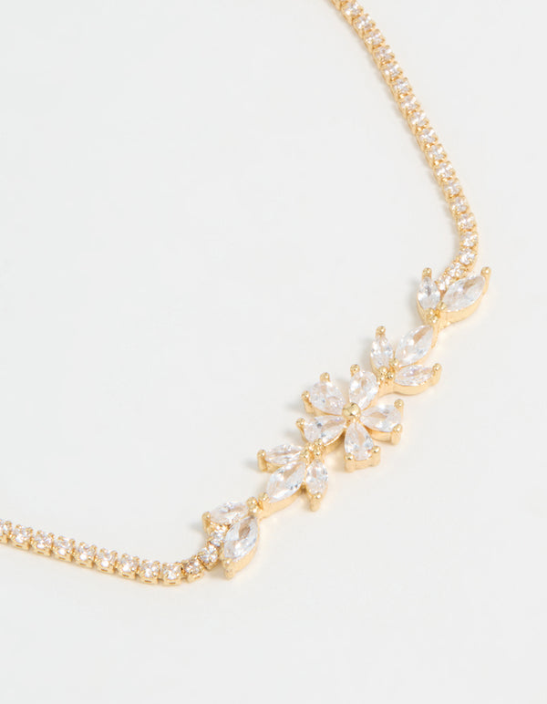 Gold Plated Flower Cupchain Bracelet