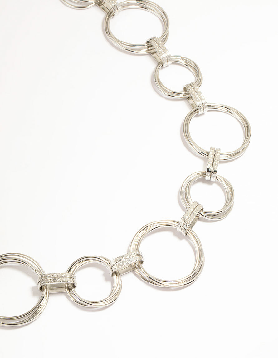 Silver Mixed Circle Link Belt