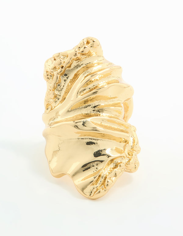 Gold Plated Molten Rock Ring