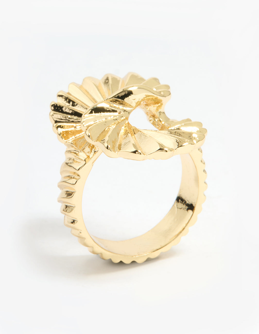 Gold Plated Textured Twist Ring