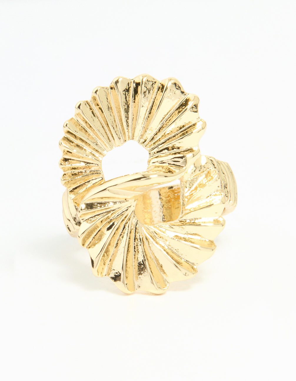 Gold Plated Textured Twist Ring