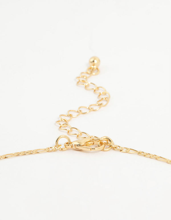 Gold Plated Gothic Mini Cross Necklace