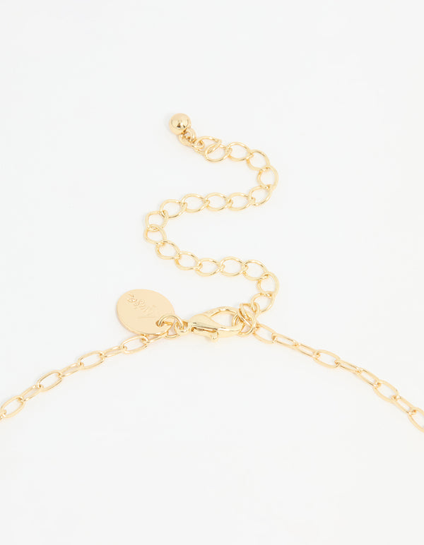 Gold Plated Pearl Cross Necklace