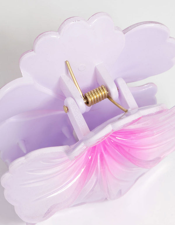 Purple Ombre Hibiscus Hair Claw Clip