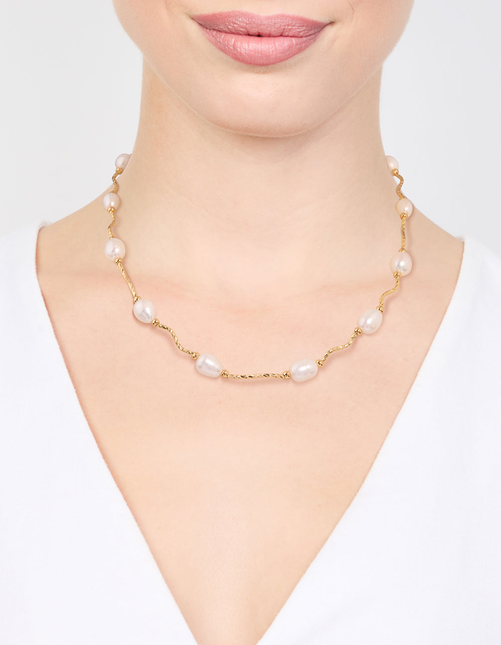 Gold Plated Freshwater Pearl Necklace