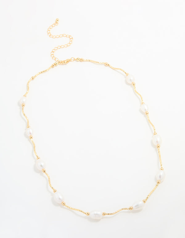 Gold Plated Freshwater Pearl Necklace