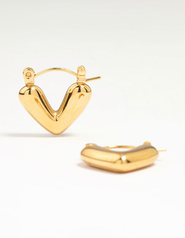 Waterproof Gold Plated Stainless Steel Bold Hoop Earrings