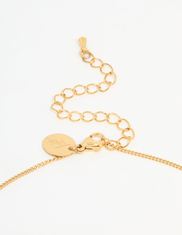 Waterproof Gold Plated Stainless Steel Bold Pendant Necklace