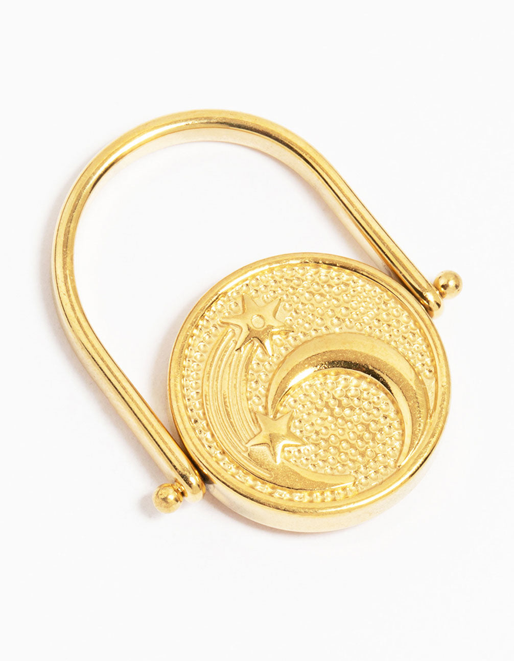 Waterproof Gold Plated Stainless Steel Coin Twist Ring