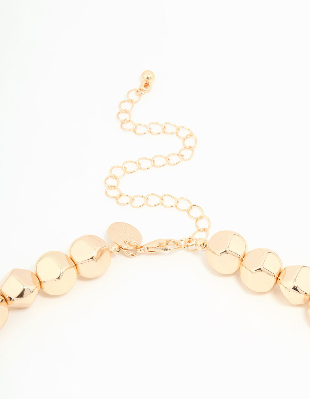 Gold Blue Beaded Short Necklace