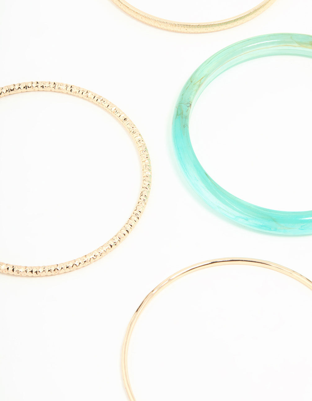 Gold & Acrylic Twisted Bangles 6-Pack