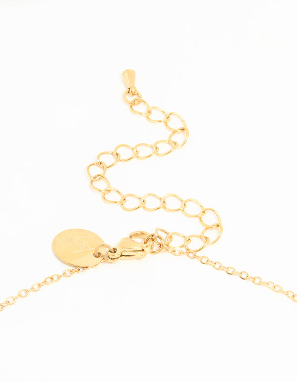 Waterproof Gold Plated Stainless Steel Evil Eye Heart Necklace