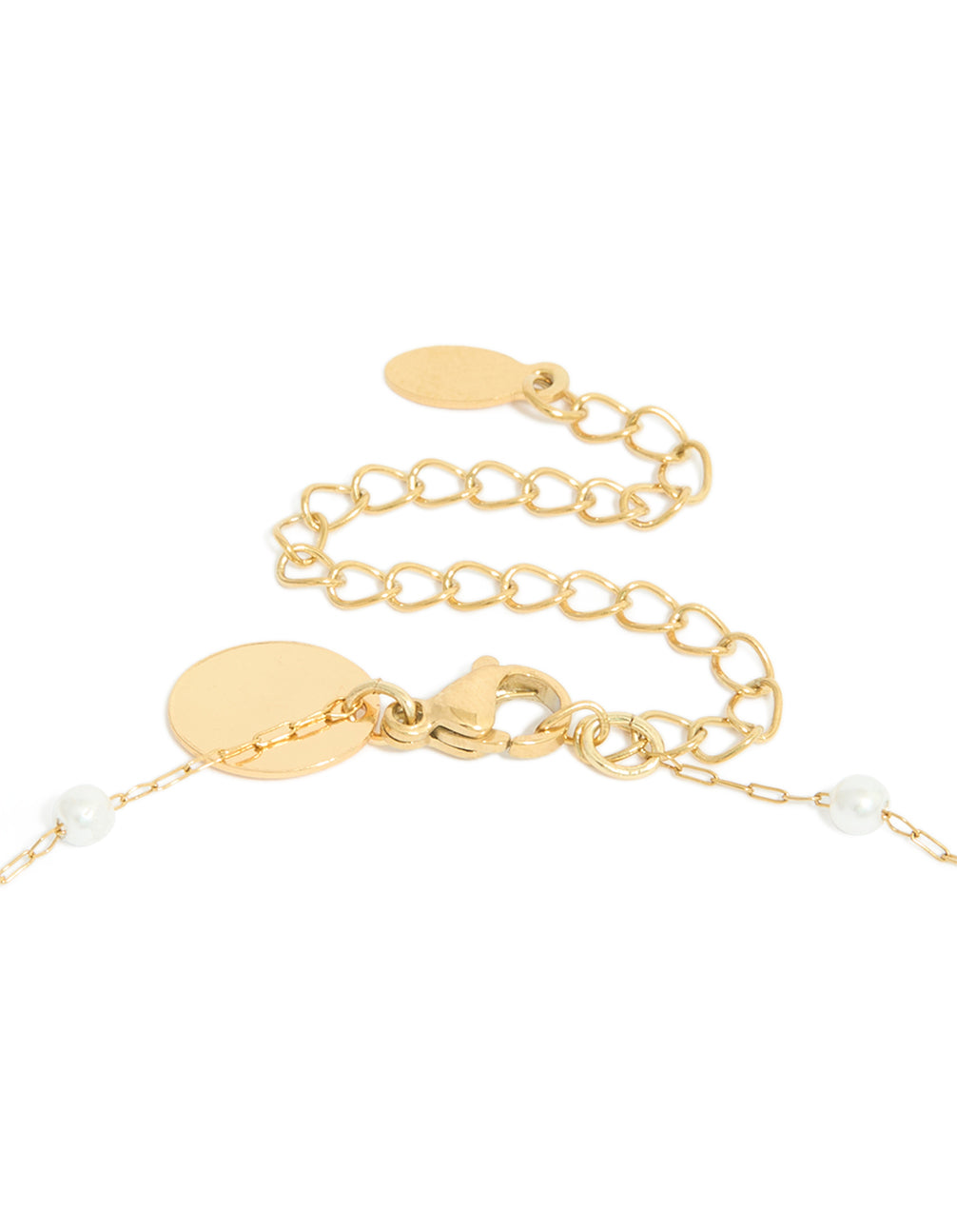 Waterproof Gold Plated Stainless Steel Pearl Y-Necklace