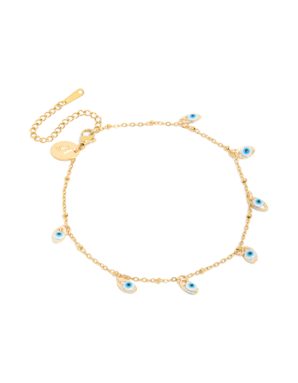 Waterproof Gold Plated Stainless Steel Evil Eye Anklet