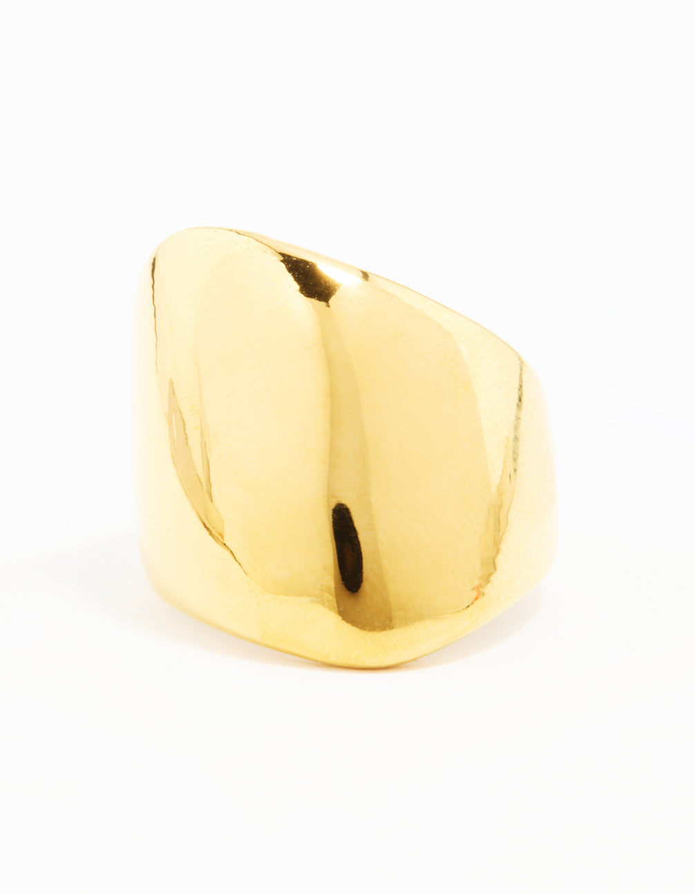 Waterproof Gold Plated Stainless Steel Statement Rectangle Ring